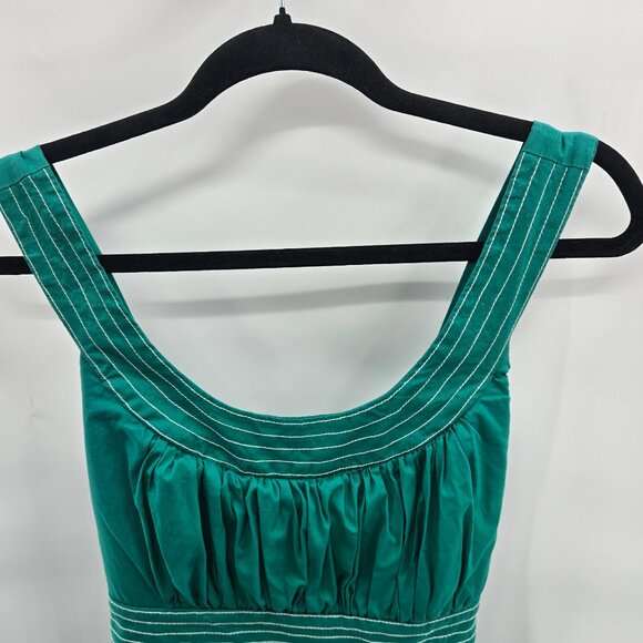 Maurices Kelly Green Knee Length White Stitching Cotton Dress Size Large - Picture 4 of 11